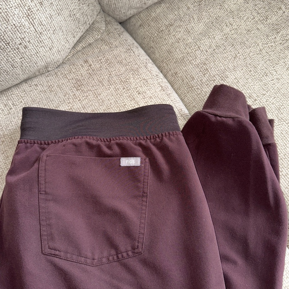 Figs Burgundy Jogger Pants